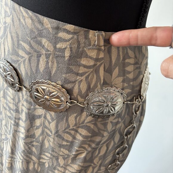 Y2K Banana Republic Womens Silk Midi Skirt Sz 2 Forest Fairy Boho Whimsy - Picture 7 of 15